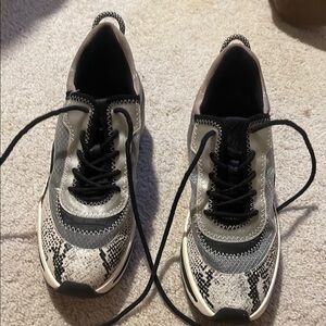 Black and Gray Athletic Sneakers with Textured Design